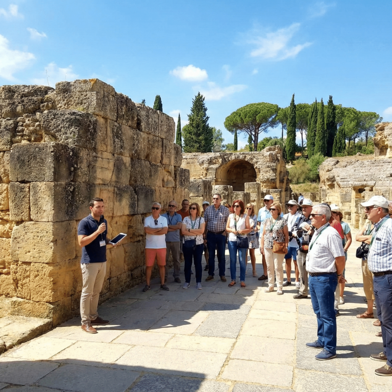 Escenario de Pozo Dragón en Itálica tour Juego de Tronos